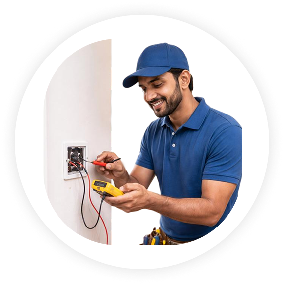 electrician repairing electrical switch and wiring service at home near me