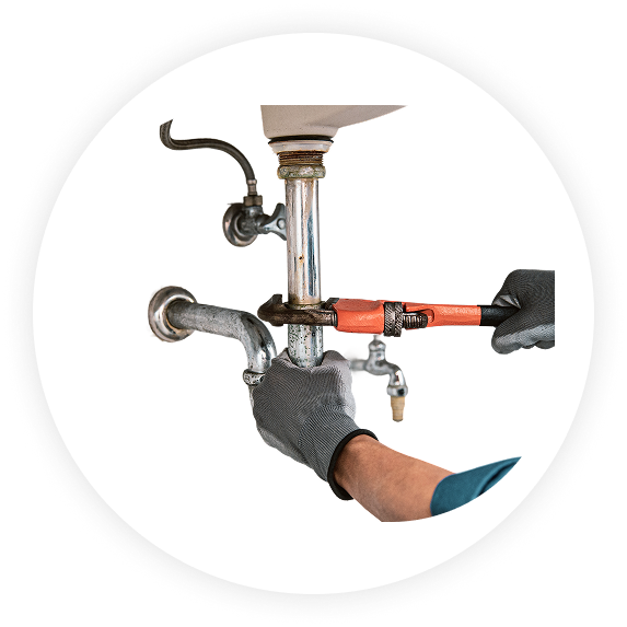 plumber fixing water pipe leakage under sink home service near me